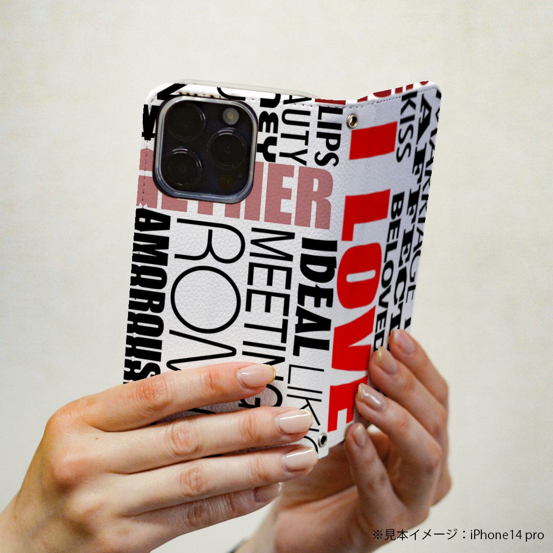 arrows NX F-01K アローズ NX 専用 ケース カバー 手帳型 マグネット式 ピタッと閉まる レザーケース f01k カード収納 ポケット igcase 005852 英語　文字　赤