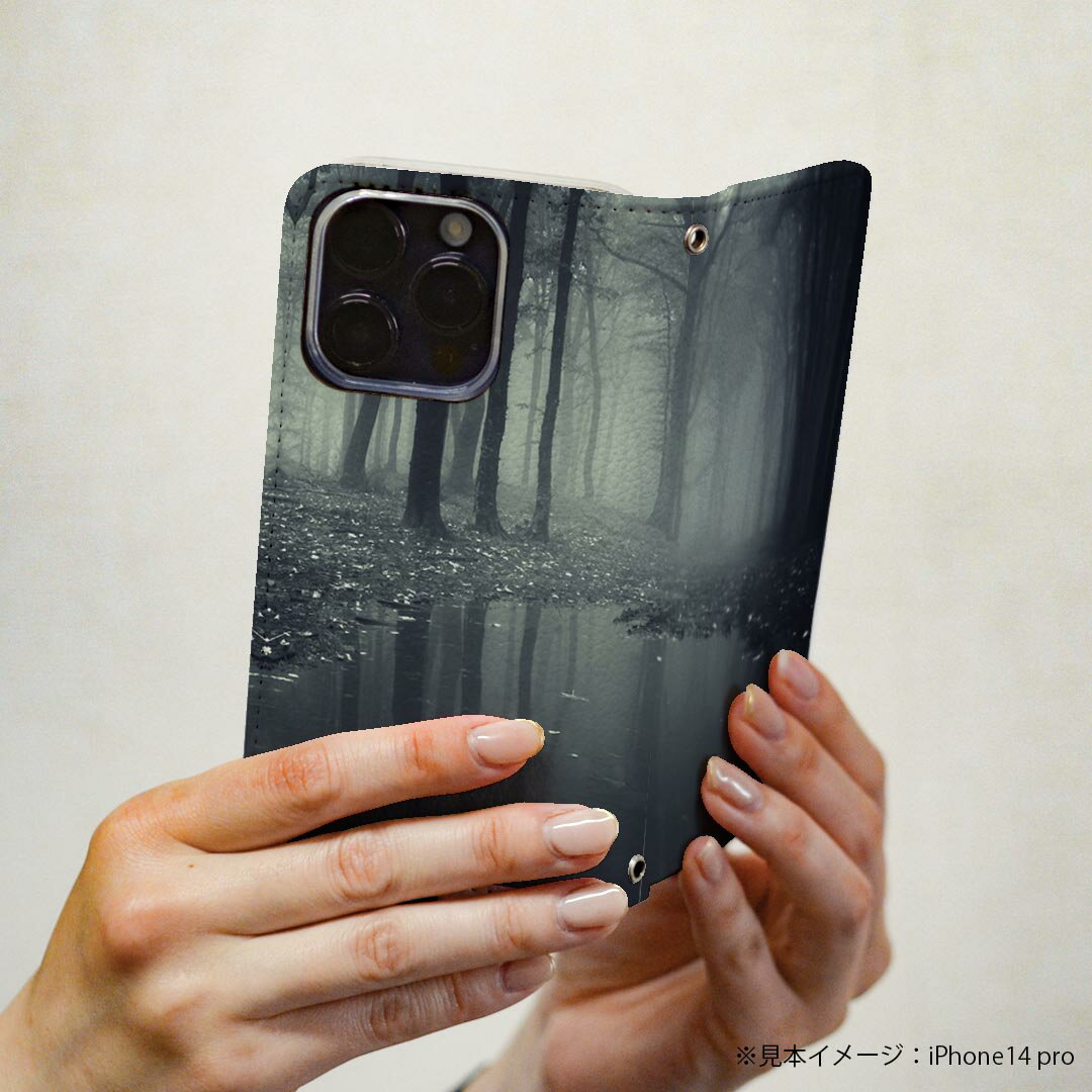 Xperia XZ2 SO-03K エクスペリア XZ2 専用 ケース カバー 手帳型 マグネット式 ピタッと閉まる レザーケース so03k カード収納 ポケット igcase 005900 写真　森　林