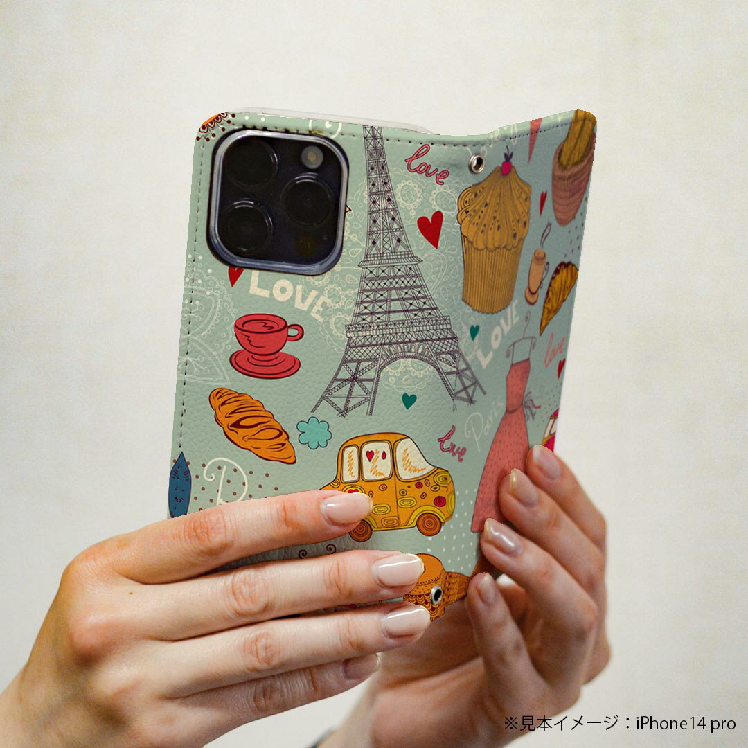 iPhone6 iphone 6/7/8 共通対応 アイフォーン 専用 ケース カバー 手帳型 マグネット式 ピタッと閉まる レザーケース iphone6 カード収納 ポケット igcase 005959 イラスト　食べ物　車