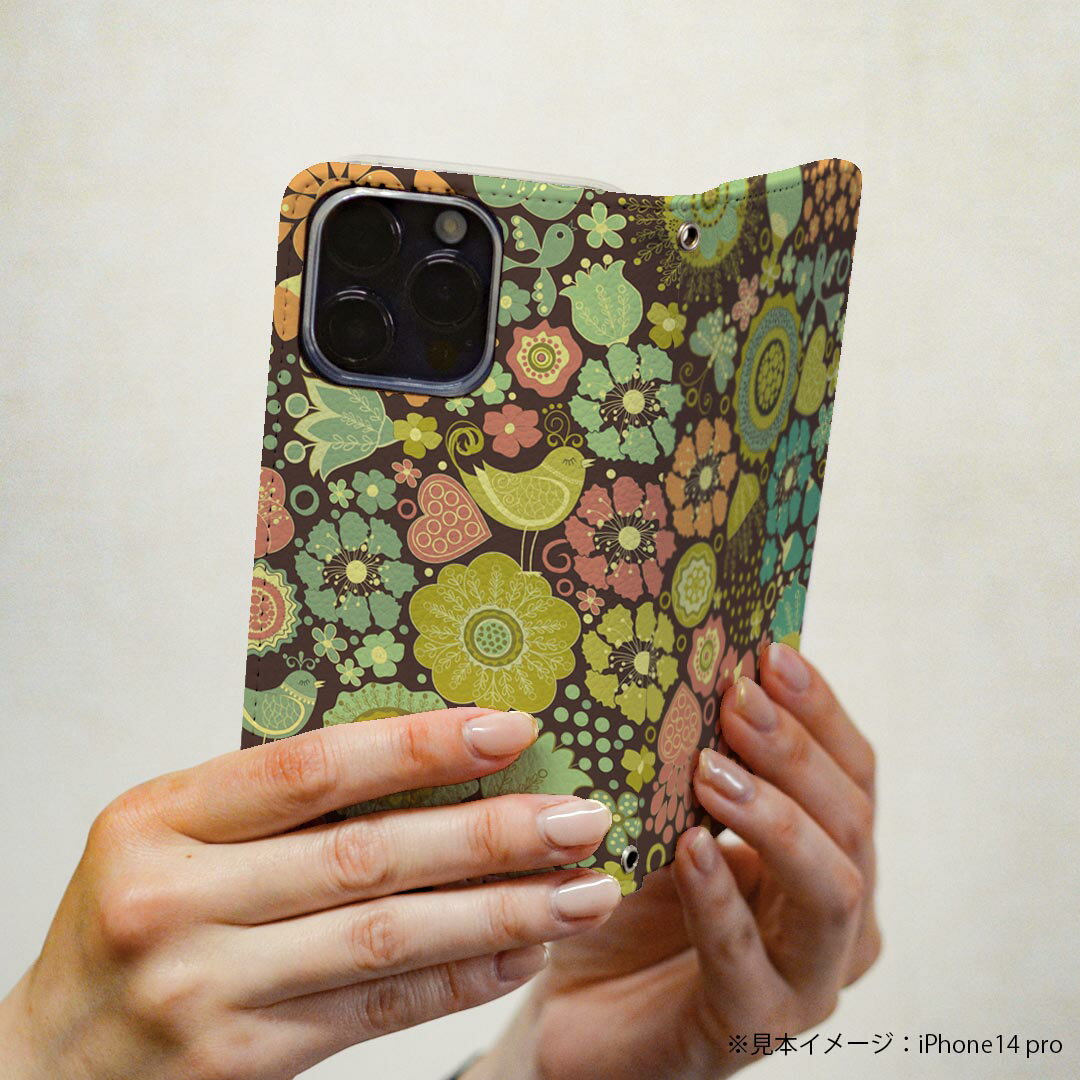 Xperia 10 V 用 スマホカバー SO-52D / SOG11 / A302SO / XQ-DC44 共通対応 ケース カバー 手帳型 マグネット式 ピタッと閉まる レザーケース カード収納 ポケット 006027 花　　模様