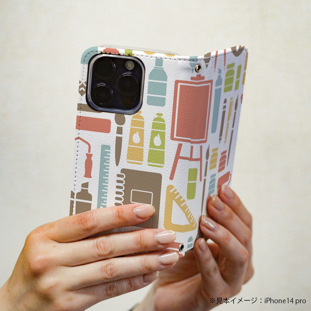 AQUOS R SHV39 アクオス R au エーユー 専用 ケース カバー 手帳型 マグネット式 ピタッと閉まる レザーケース カード収納 ポケット igcase 006061 絵の具　美術　イラスト