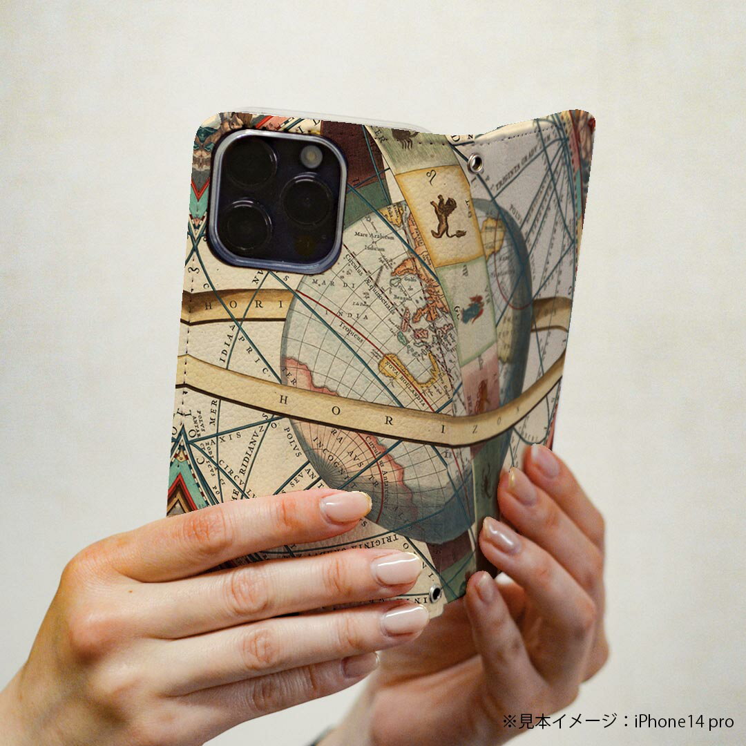 Xperia 5 V 用 SO-53D / SOG12 共通対応 ケース 手帳型 006091 地球　世界　地図