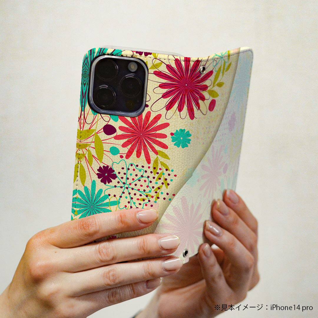 AQUOS ZETA SH-04H アクオスフォン ゼータ sh04h 専用 ケース カバー 手帳型 マグネット式 ピタッと閉まる レザーケース カード収納 ポケット igcase 006279 花