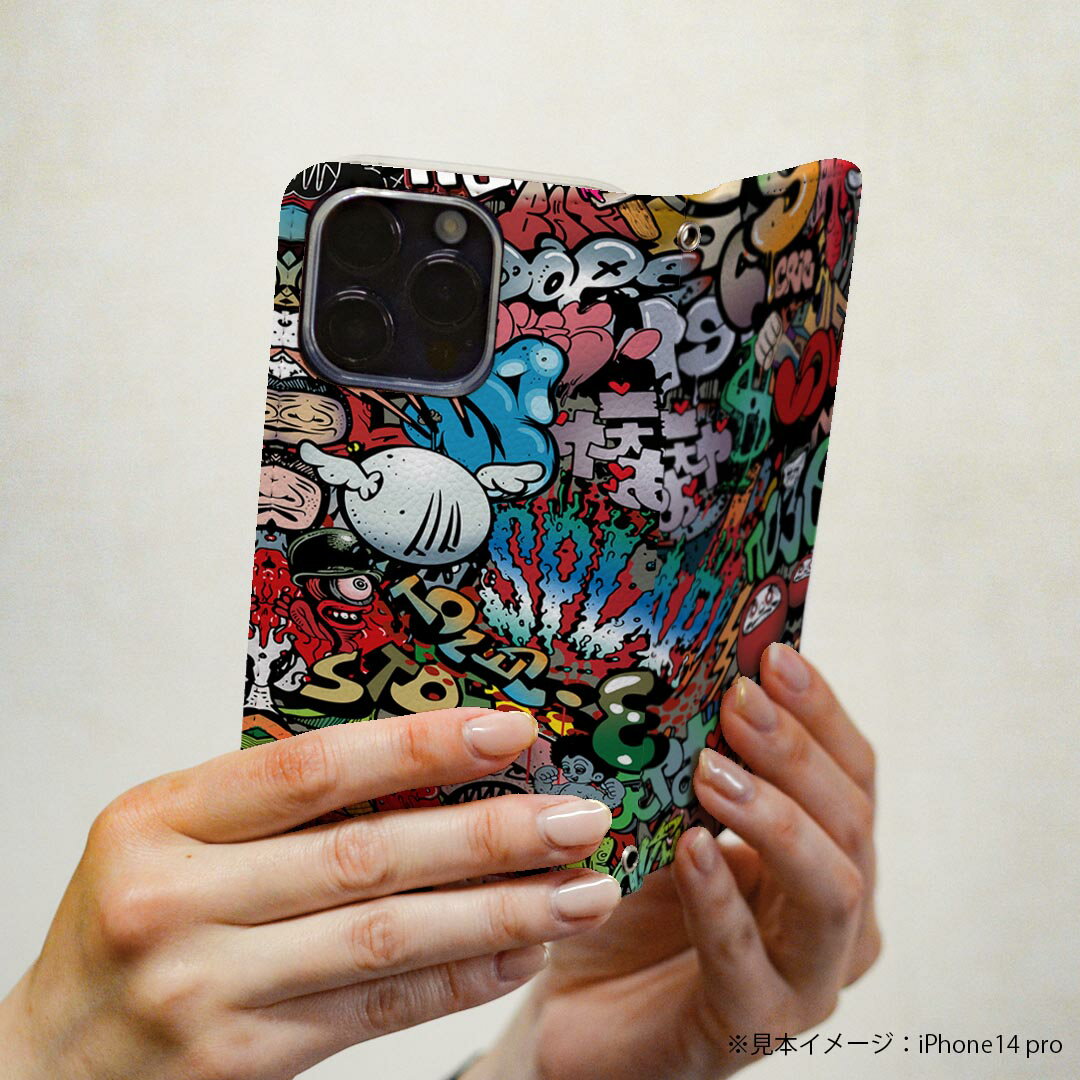 Galaxy S25 用 SC-51F / SCG31 (SM-S931) 共通対応 手帳型ケース カバーsx51f 手帳型 マグネット式 ピタッと閉まる レザーケース カード収納 ポケット igcase 006746 英語　イラスト　文字