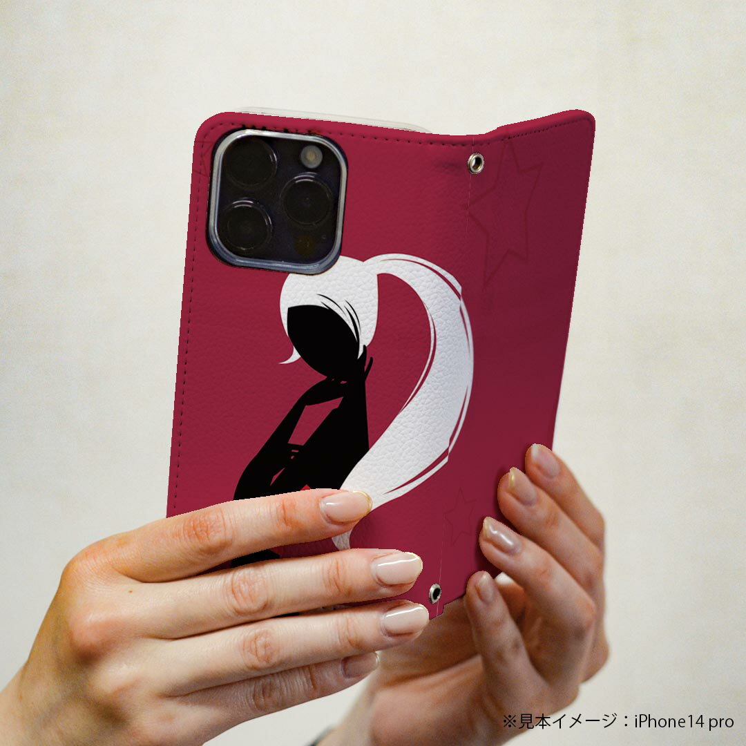 AQUOS R8 Pro 用 手帳型 ケース カバー SH-51D / A301SH 共通対応 ケース カバー 手帳型 sh51d マグネット式 ピタッと閉まる レザーケース カード収納 ポケット 007237 人物　赤　レッド