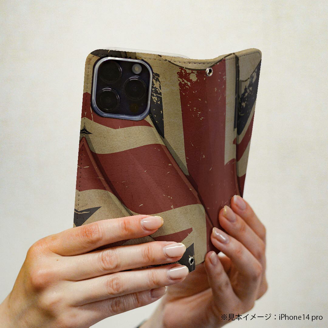 Xperia 10 VI 用 スマホカバー SO-52E / SOG14 / A402SO 共通対応 ケース カバー 手帳型 マグネット式 ピタッと閉まる レザーケース カード収納 ポケット 007289 レトロ　国旗　英国