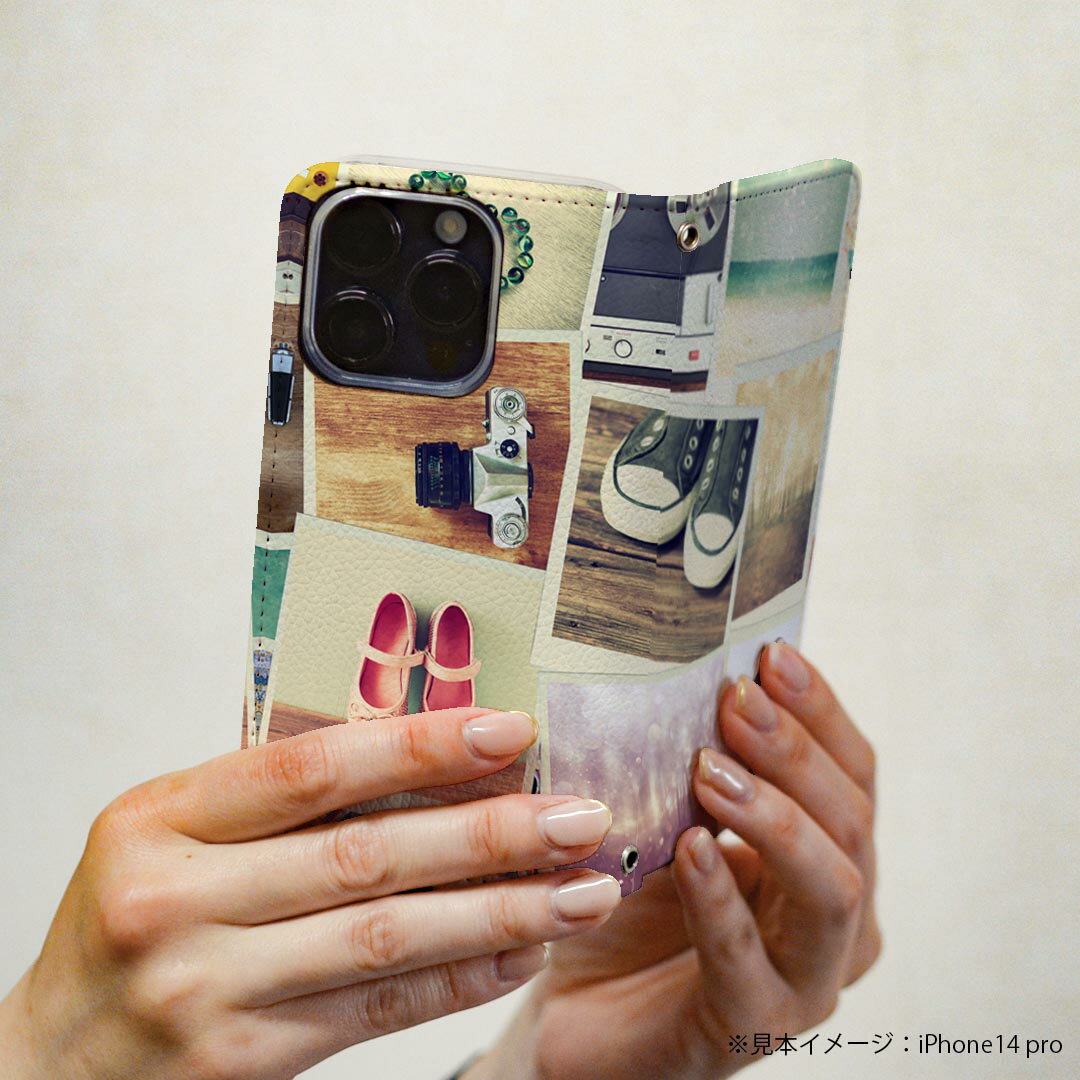 スマホケース 最新機種対応 スマホカバー 手帳型 マグネット式 フリップ ほぼ全機種対応 iPhone Xperia AQUOS Galaxy Arrows Huaweiなど ケース カバー 手帳タイプ 革 igcase 007465 写真　靴　カメラ　ハート