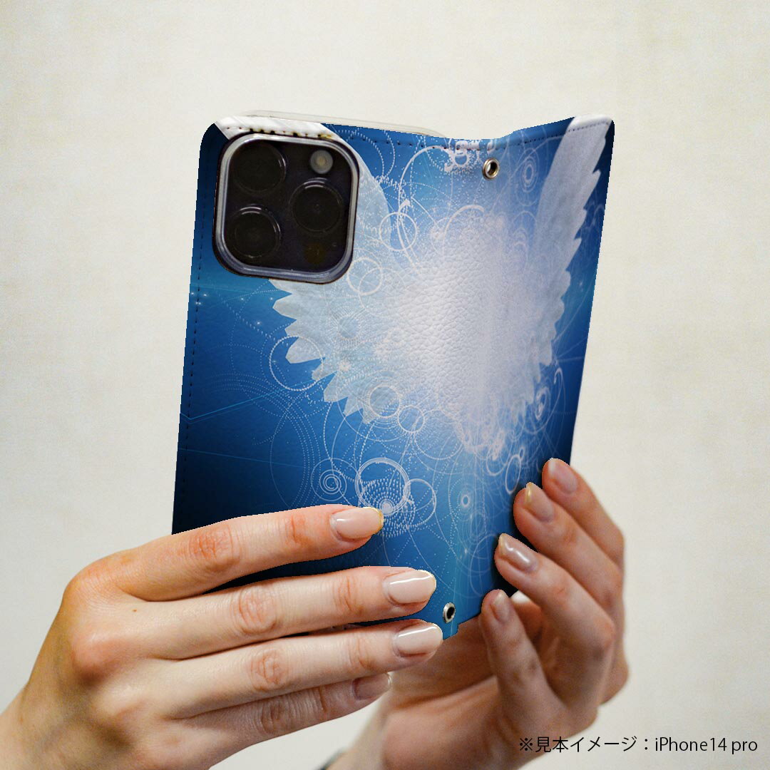 Google Pixel 9a ケース カバー 手帳型 マグネット式 ピタッと閉まる レザーケース pixel9a カード収納 ポケット igcase 007870 羽根　はね　青　ブルー