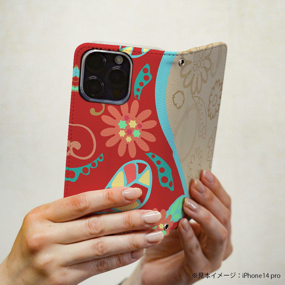 Google Pixel 9a ケース カバー 手帳型 マグネット式 ピタッと閉まる レザーケース pixel9a カード収納 ポケット igcase 007958 花　　水色　赤　レッド　模様