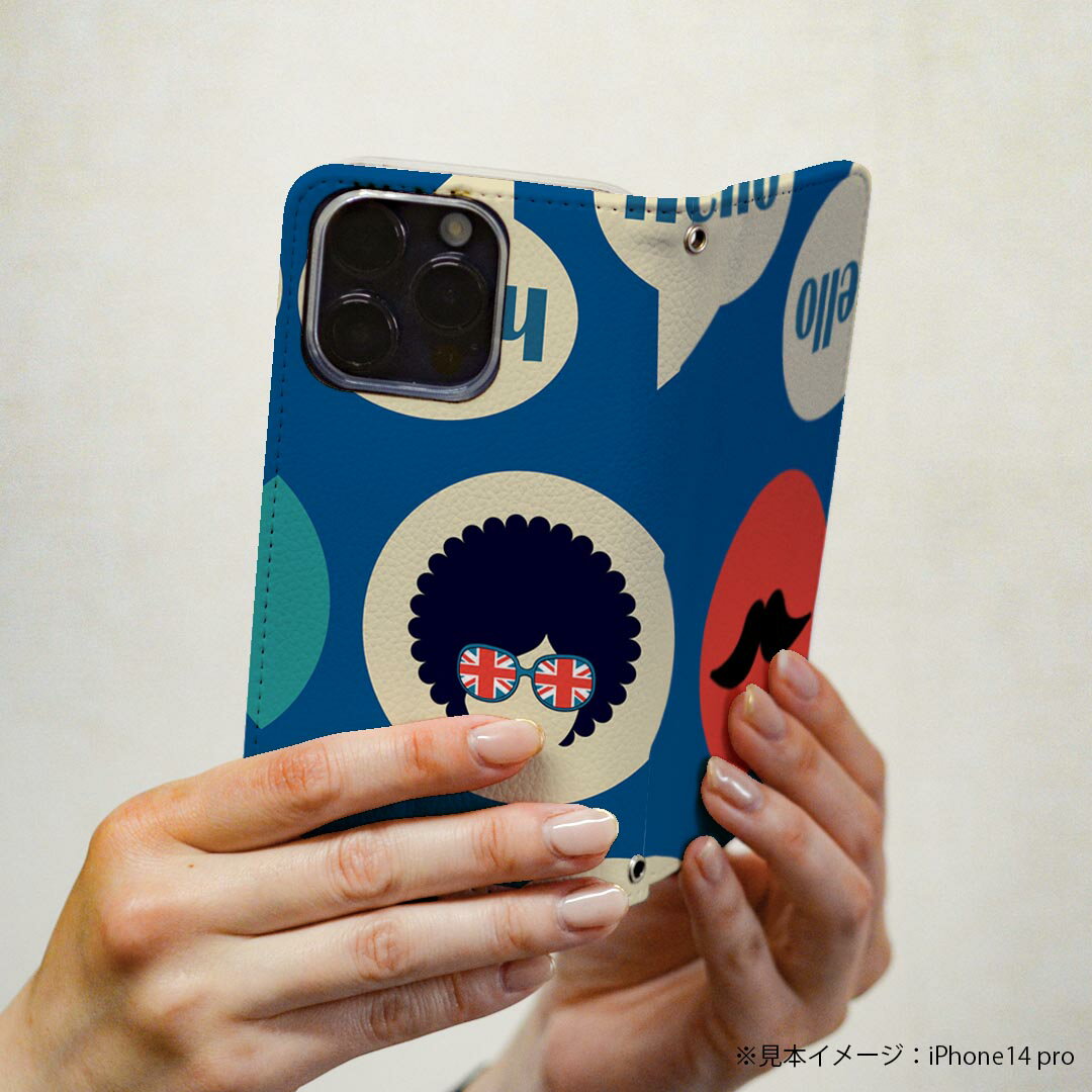 iPhoneSE ケース 第2世代 / 第3世代 iPhone 7 / iPhone 8 共通対応 アイフォーン 専用 ケース カバー 手帳型 マグネット式 ピタッと閉まる レザーケース sc02k カード収納 ポケット igcase 008093 ハート　ヒゲ　イラスト　模様　青