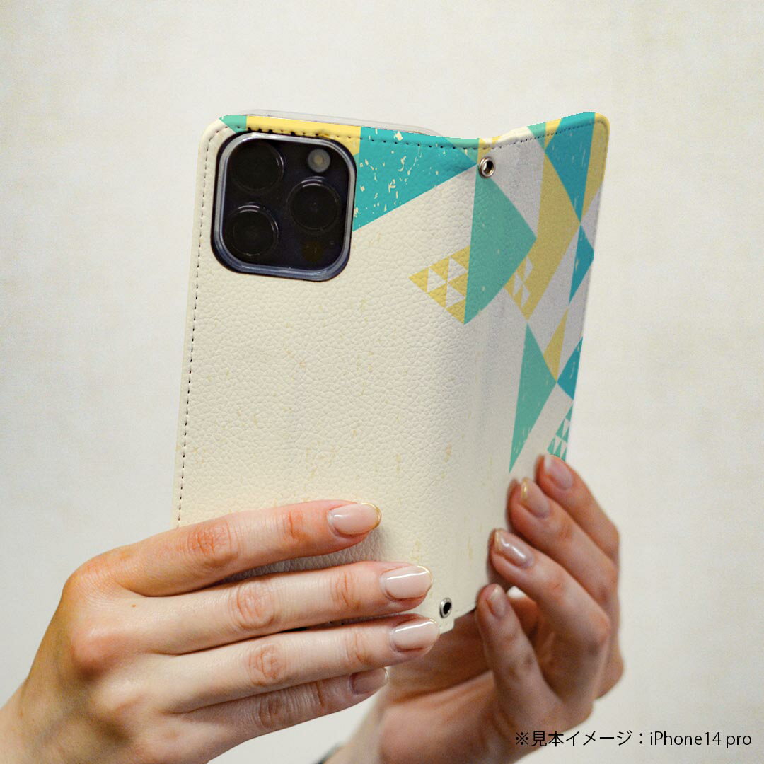 SH-04L AQUOS R3 アクオス r3 sh04l 専用 ケース カバー 手帳型 マグネット式 ピタッと閉まる レザーケース カード収納 ポケット igcase 008245 パステル　ブルー　青　イエロー　模様