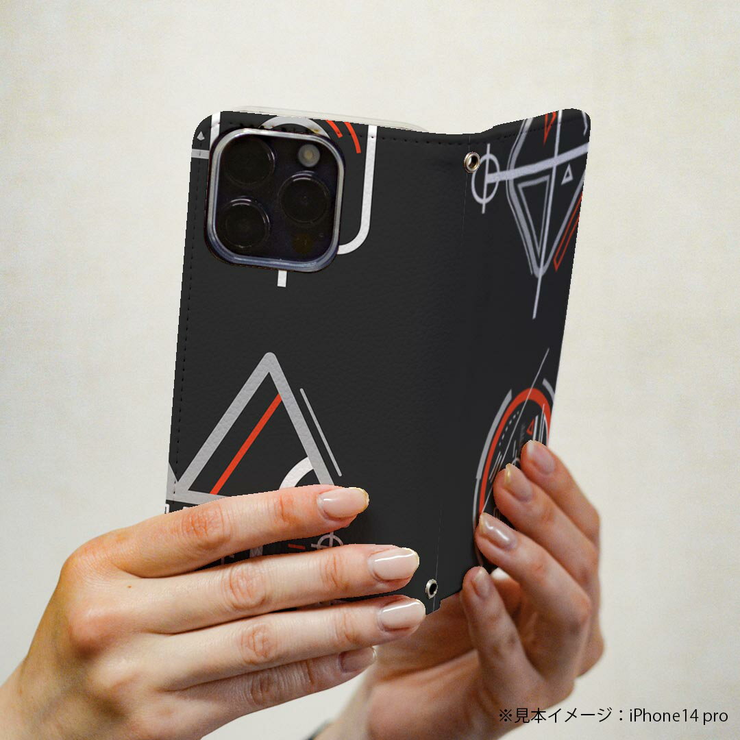 Xperia 1 VII SO-51F 用 エクスペリア SO-51F / SOG15 / QX-FS44 / 共通対応カバー 手帳型 マグネット式 ピタッと閉まる レザーケース カード収納 ポケット igcase 008435 黒　ブラック　白　レッド　赤　マーク