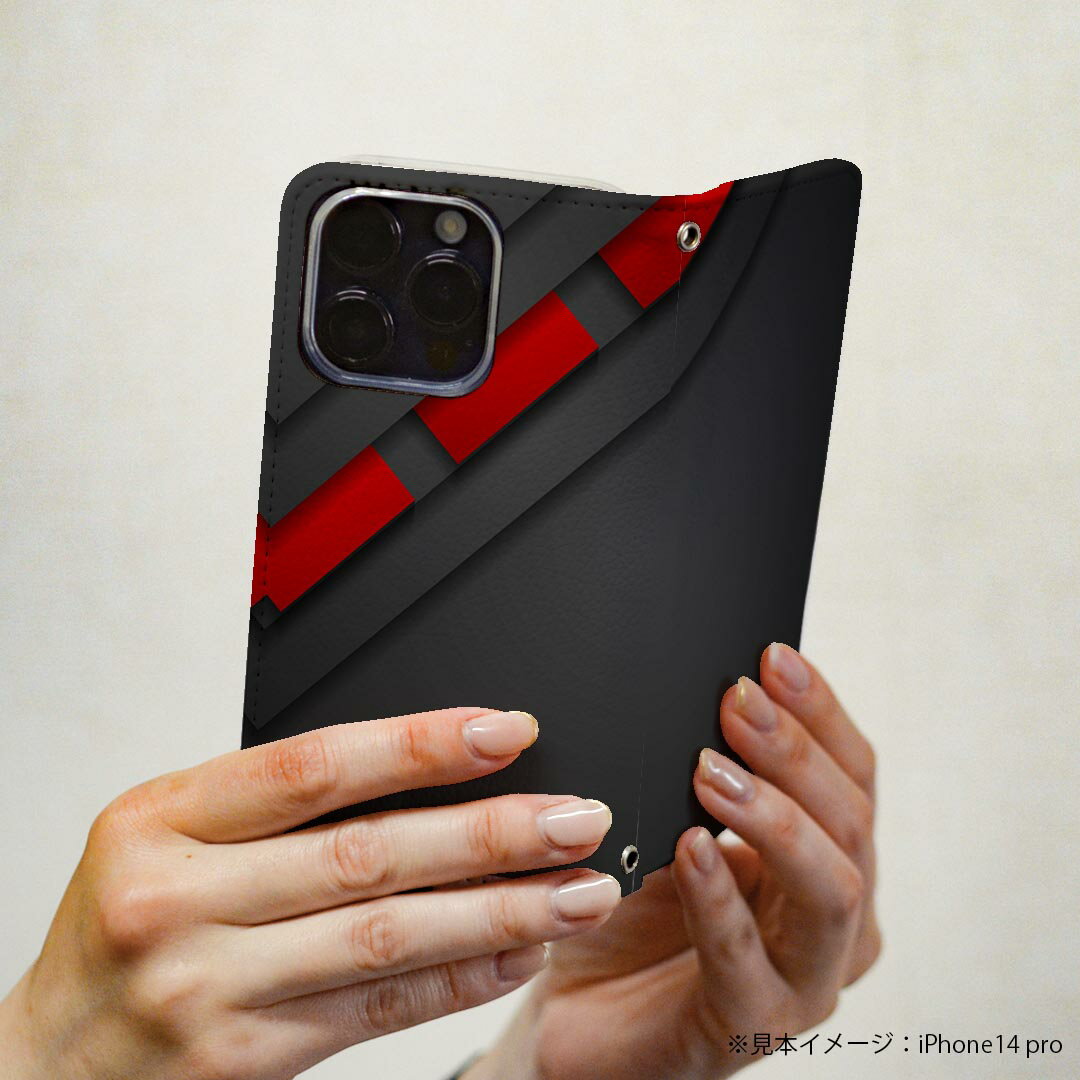 iPhone16 6.1インチ 専用 各キャリア iPhone 16 共通対応 ケース カバー 手帳型 マグネット式 ピタッと閉まる レザーケース iphone 16 カード収納 ポケット igcase 008515 黒　ブラック　赤　レッド　模様