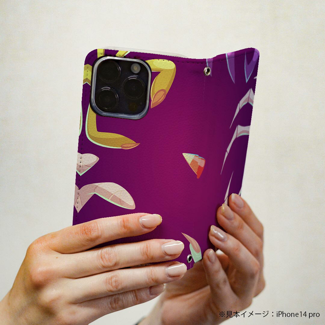 iPhone XR iPhone 10r アイフォーン エックスアール テンアール 専用 ケース カバー 手帳型 マグネット式 ピタッと閉まる レザーケース iphonexr カード収納 ポケット igcase 008521 手　モンスター　イラスト　紫