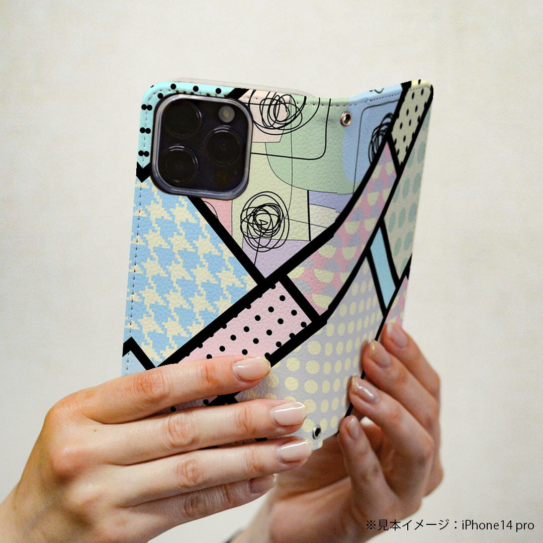 Galaxy Note8 SC-01K ギャラクシー ノートエイト sc01k 専用 ケース カバー 手帳型 マグネット式 ピタッと閉まる レザーケース カード収納 ポケット igcase 008523 水玉　模様　パステル　カラフル