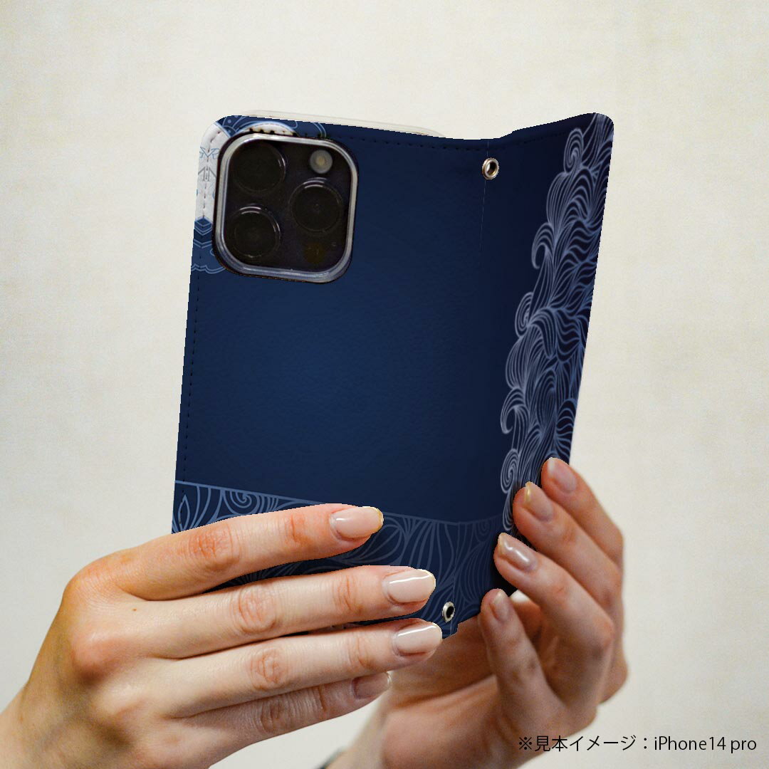 Xperia Ace II SO-41B エクスペリア 専用 ケース カバー 手帳型 マグネット式 ピタッと閉まる レザーケース so41b カード収納 ポケット igcase 008563 ハート　青　ブルー　模様