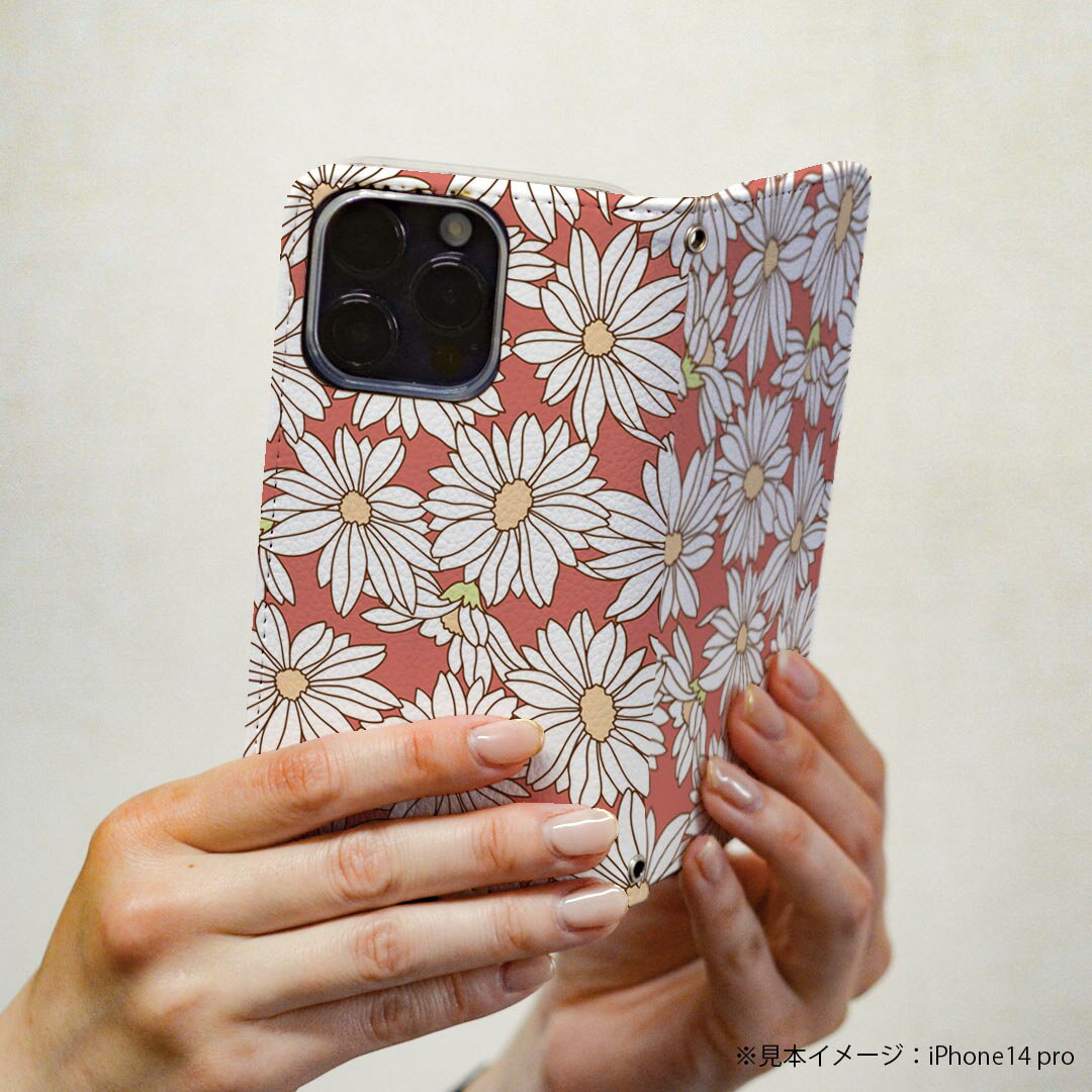 iPhone 16e 用 各キャリア 共通対応 iphone16e 手帳型ケース カバー 手帳型 マグネット式 ピタッと閉まる レザーケース カード収納 ポケット igcase 008794 花　　イラスト