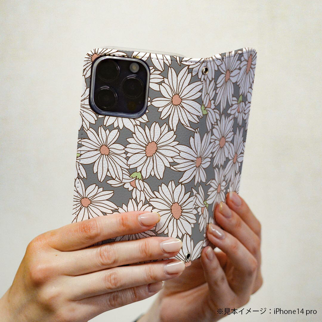 AQUOS R8 Pro 用 手帳型 ケース カバー SH-51D / A301SH 共通対応 ケース カバー 手帳型 sh51d マグネット式 ピタッと閉まる レザーケース カード収納 ポケット 008795 花　　イラスト