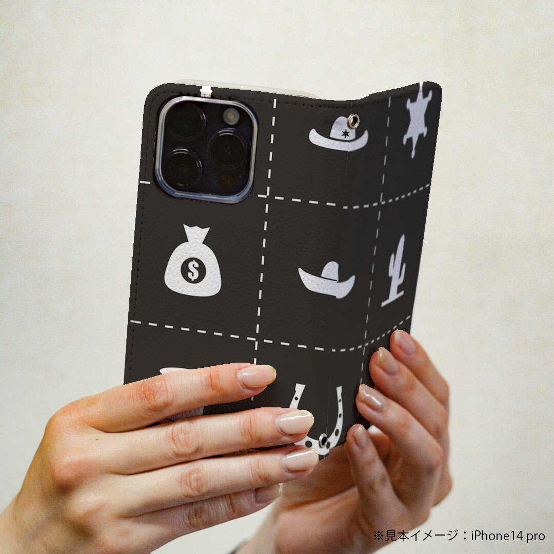 Galaxy Feel2 SC-02L ギャラクシー フィールツー 専用 ケース カバー 手帳型 マグネット式 ピタッと閉まる レザーケース sc02l カード収納 ポケット igcase 008816 イラスト　カウボーイ　アイコン