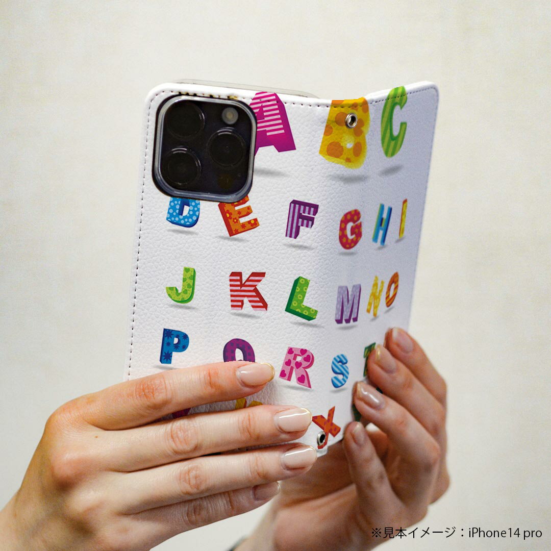 AQUOS zero5G basic SHG02 アクオス 専用 ケース カバー 手帳型 shg02 マグネット式 ピタッと閉まる レザーケース カード収納 ポケット igcase 008855 アルファベット　カラフル　文字