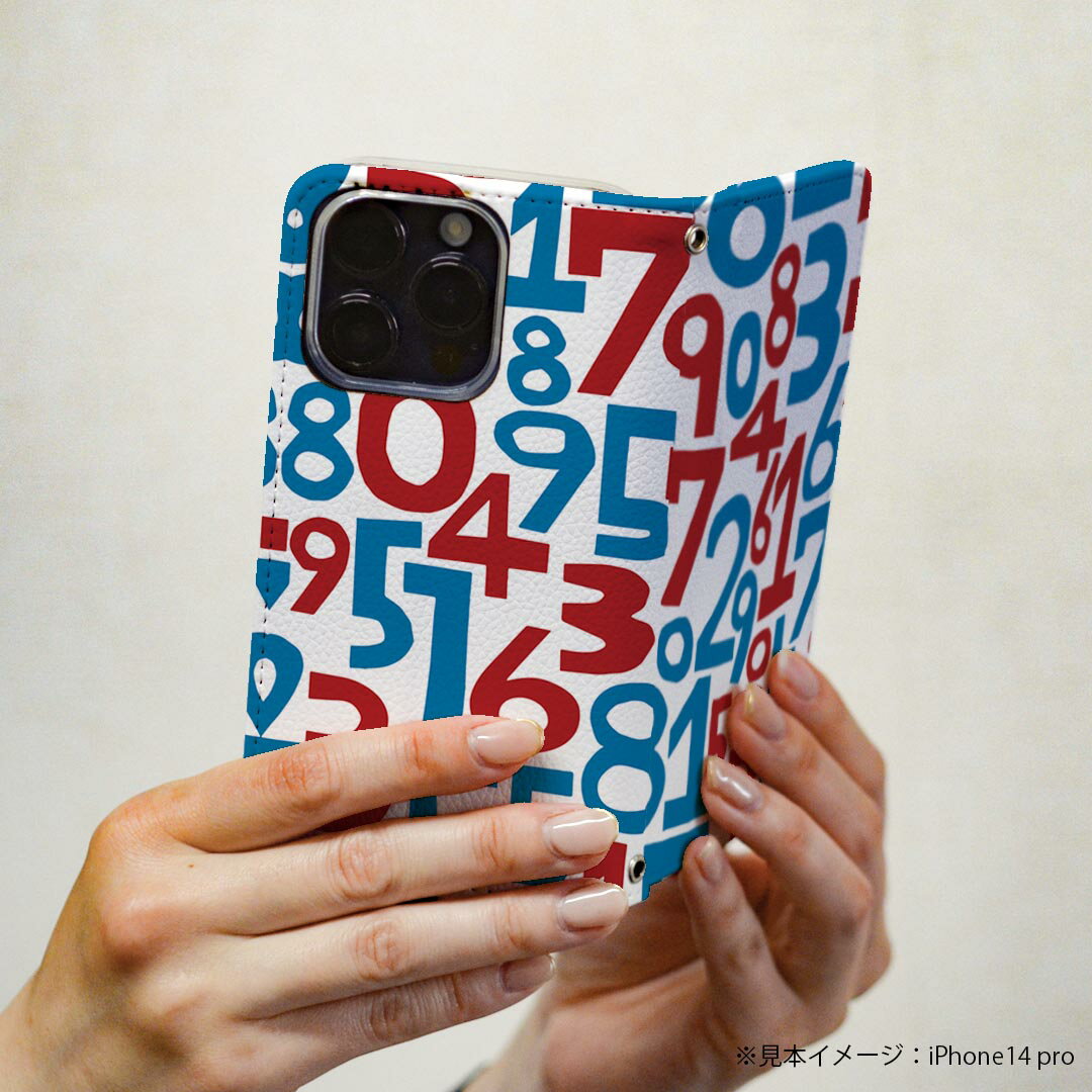 Galaxy S21+ 5G SCG10 ギャラクシー 専用 ケース カバー scg10 手帳型 マグネット式 ピタッと閉まる レザーケース カード収納 ポケット igcase 008890 数字　赤　レッド　青　ブルー　模様