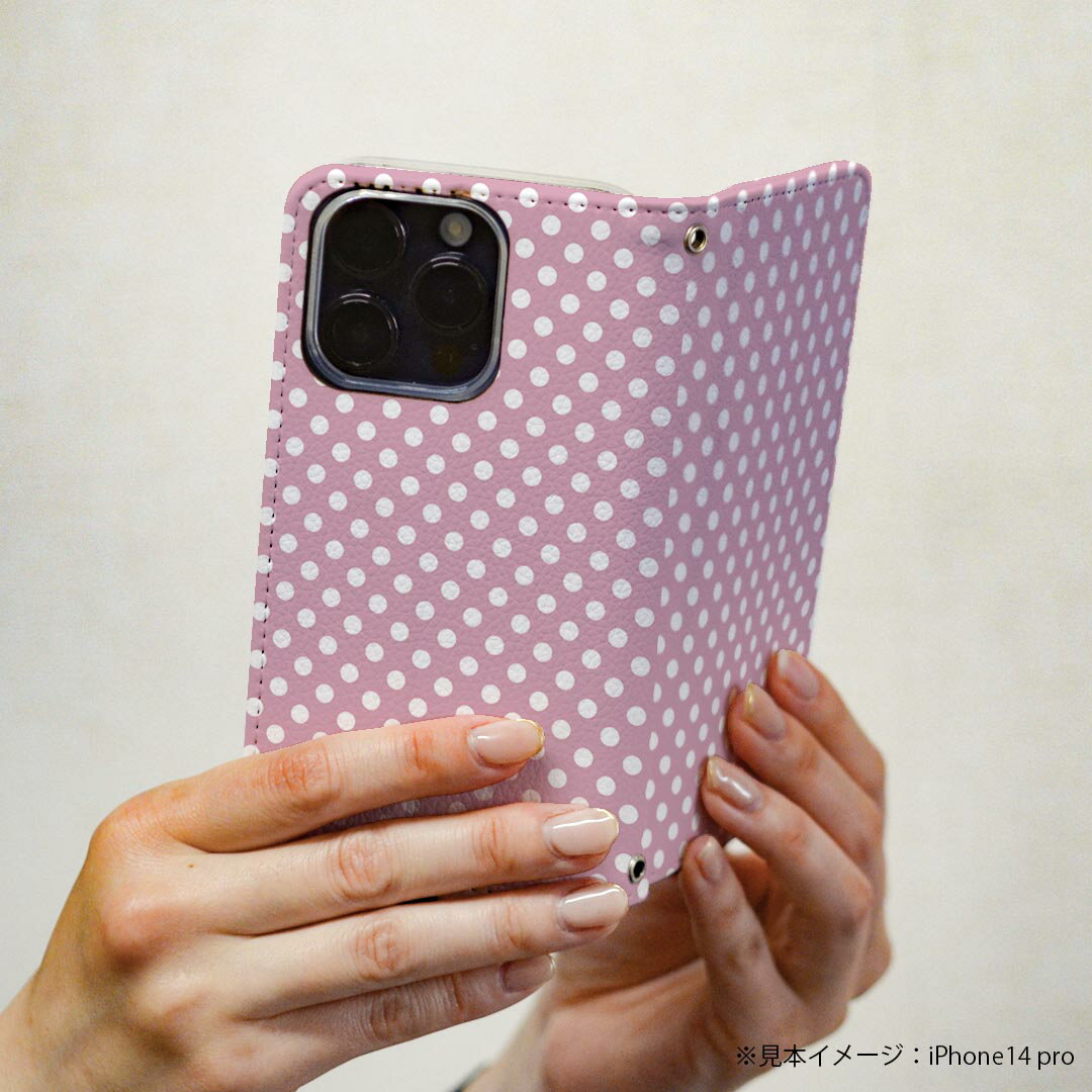 Google Pixel 9 / Pixel 9 pro 共通対応 スマホカバー pixel9 pixel9pro ケース カバー 手帳型 マグネット式 ピタッと閉まる レザーケース カード収納 ポケット 009060 シンプル　水玉　ドット　ピンク