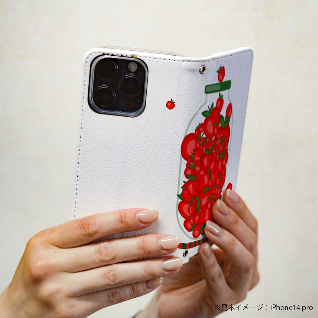 AQUOS R3 SHV44 アクオス アールスリー 専用 ケース カバー 手帳型 マグネット式 ピタッと閉まる レザーケース カード収納 ポケット igcase 009174 果物　赤　リンゴ