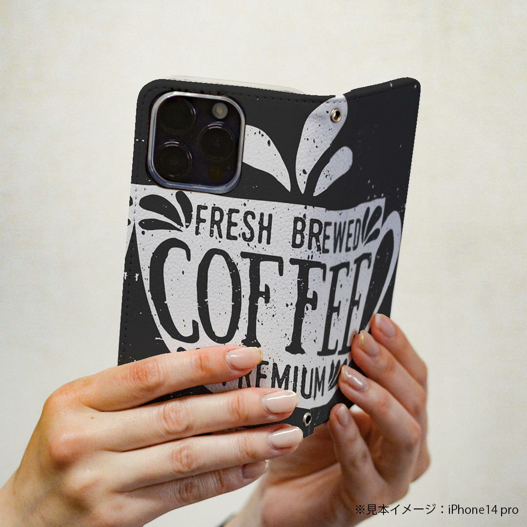 かんたんスマホ4 ケース ZTE かんたんスマホ4 A402ZT 6.1型 カバー 手帳型 マグネット式 ピタッと閉まる レザーケース カード収納 ポケット igcase 009596 コーヒー　カフェ　おしゃれ