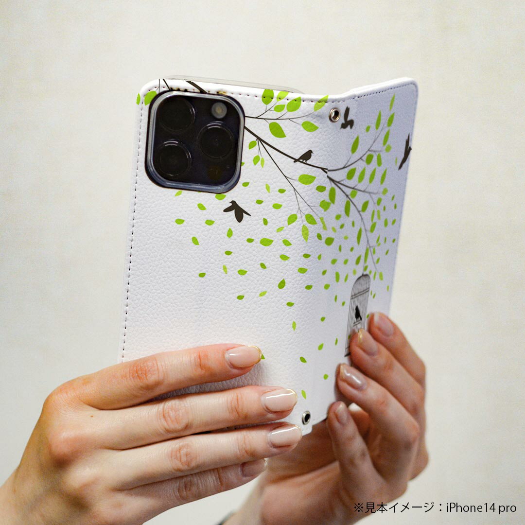 Pixel 3XL Google pixel3xl グーグル ピクセル3XL 専用 ケース カバー 手帳型 マグネット式 ピタッと閉まる レザーケース カード収納 ポケット igcase 009642 植物　鳥　緑