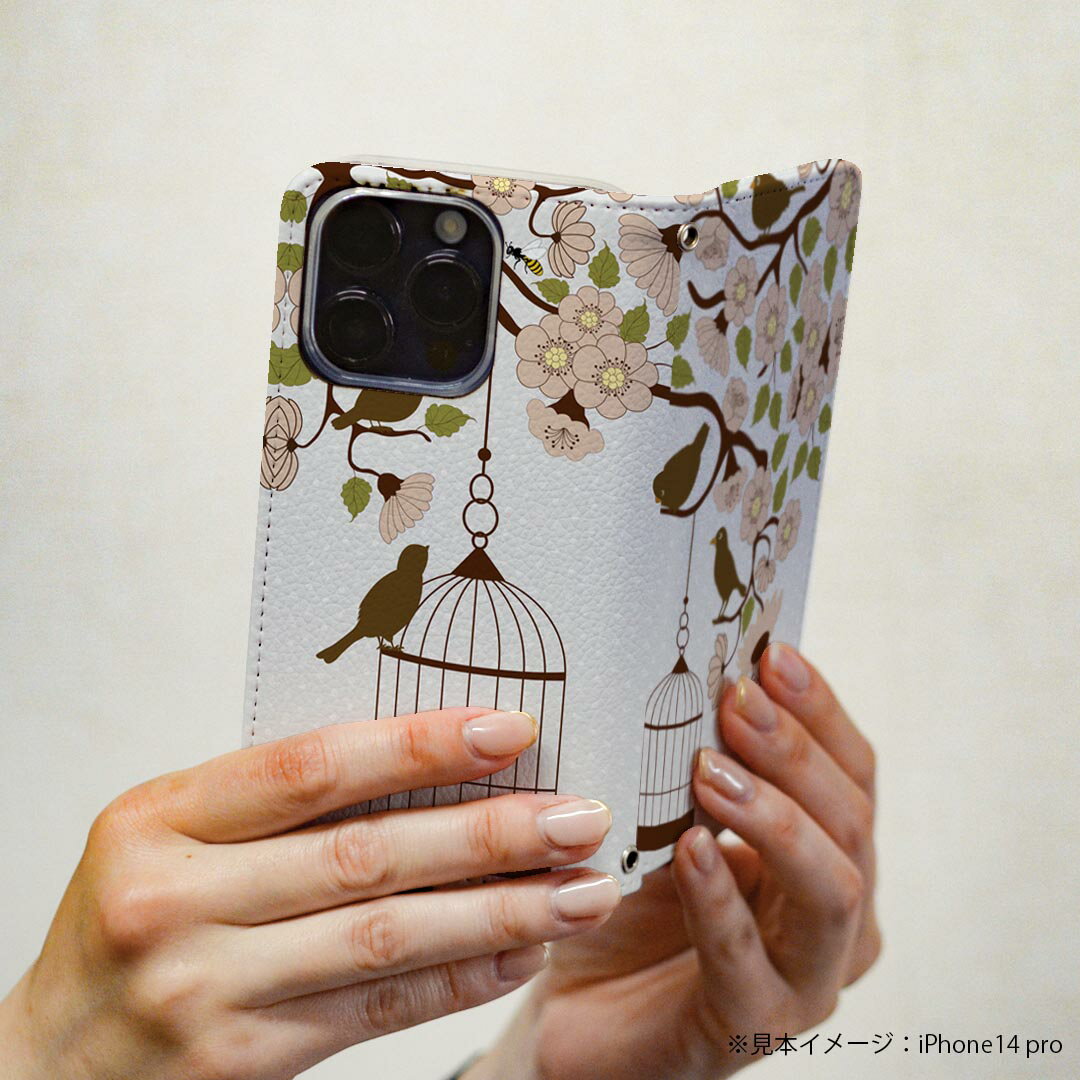 iPhone Air 用 スマホカバー 各キャリア 共通対応 ケース カバー 手帳型 マグネット式 ピタッと閉まる レザーケース カード収納 ポケット igcase 009682 　鳥　和風