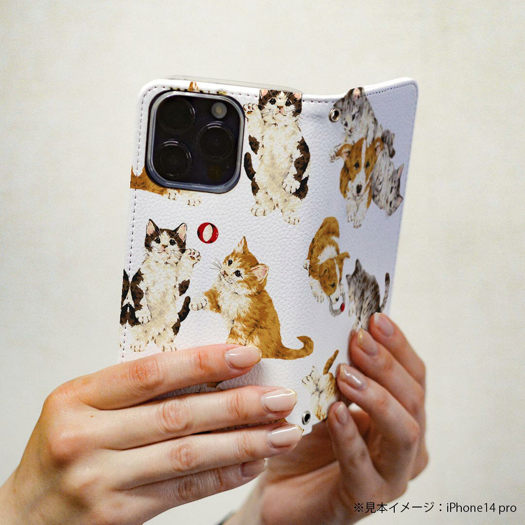 iPhone15promax 6.7インチ 専用 各キャリア iPhone15 Pro Max プロマックス 共通対応 ケース カバー 手帳型 マグネット式 ピタッと閉まる レザーケース カード収納 ポケット igcase 009839 動物　犬　猫