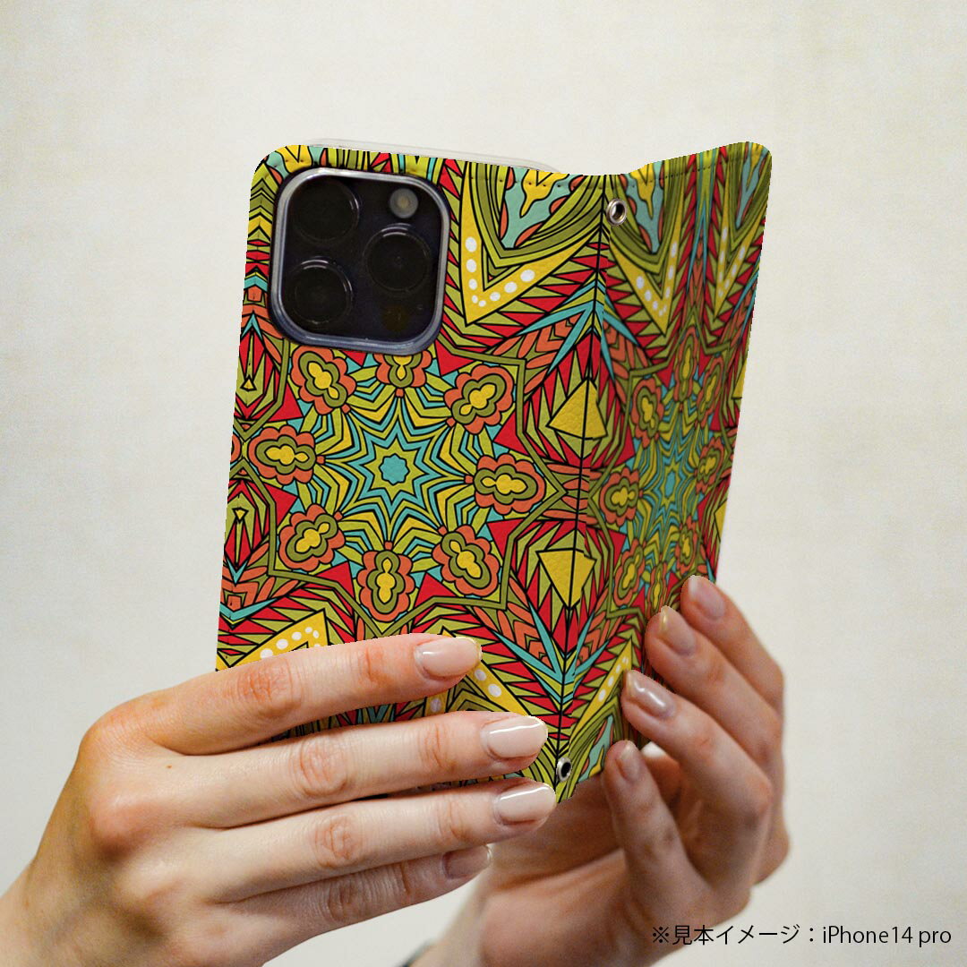 Pixel 8 用 スマホカバー ケース カバー 手帳型 マグネット式 ピタッと閉まる レザーケース カード収納 ポケット 010139 アジアン　模様　緑