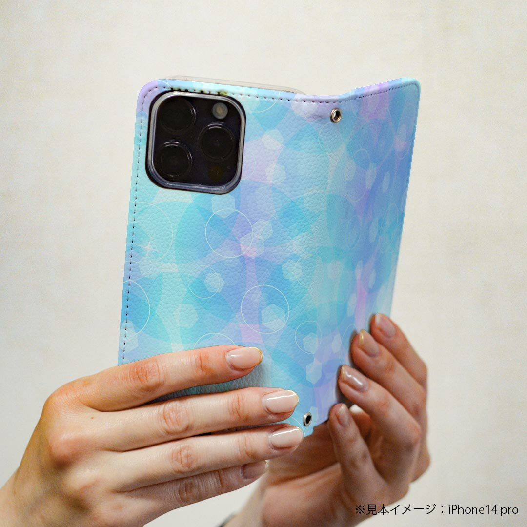 nubia S 5G A403ZT ケース カバー 手帳型 マグネット式 ピタッと閉まる レザーケース a403zt ワイモバイル カード収納 ポケット igcase 010239 キラキラ　青　しゃぼん玉