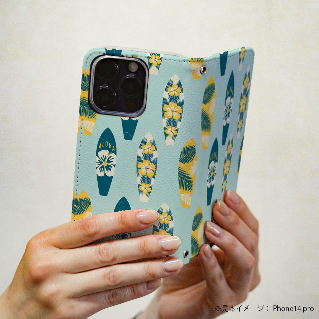 iPhone8 iphone 6/7/8 共通対応 アイフォーン 専用 ケース カバー 手帳型 マグネット式 ピタッと閉まる レザーケース sc02k カード収納 ポケット igcase 010440 サーフィン　　青 3