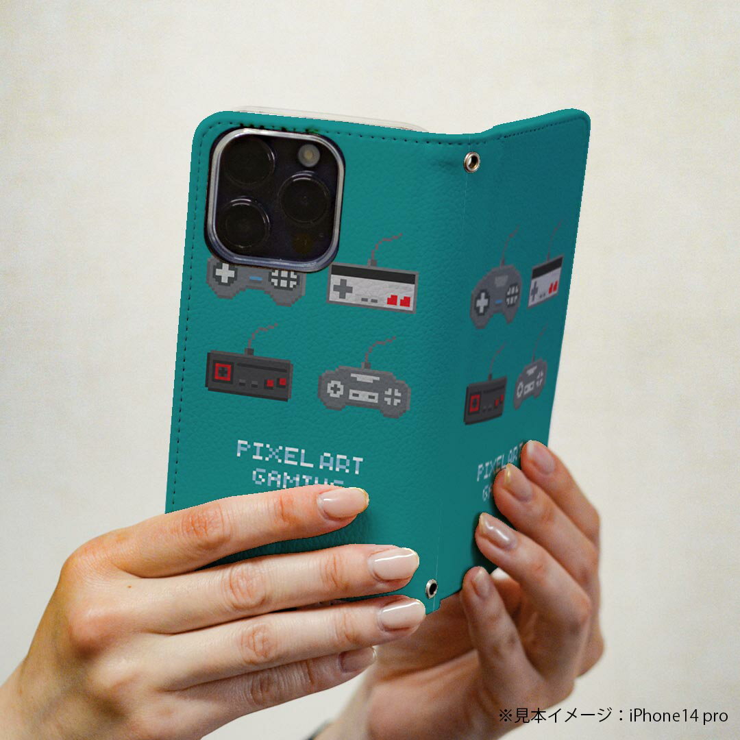 Galaxy A36 5G / A56 5G 用 スマホカバー SC-54F / SCG34 共通対応 ケース カバー 手帳型 マグネット式 ピタッと閉まる レザーケース カード収納 ポケット 010465 ゲーム　リモコン　緑