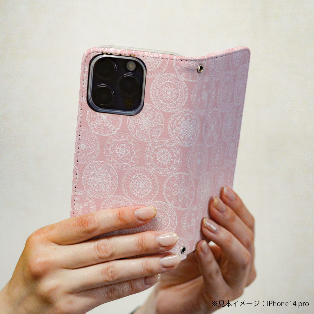 Xperia 10 VII 用 スマホカバー SO-52F / SOG16 / XQ-FE44 共通対応 ケース カバー 手帳型 マグネット式 ピタッと閉まる レザーケース カード収納 ポケット 010647 ピンク　花