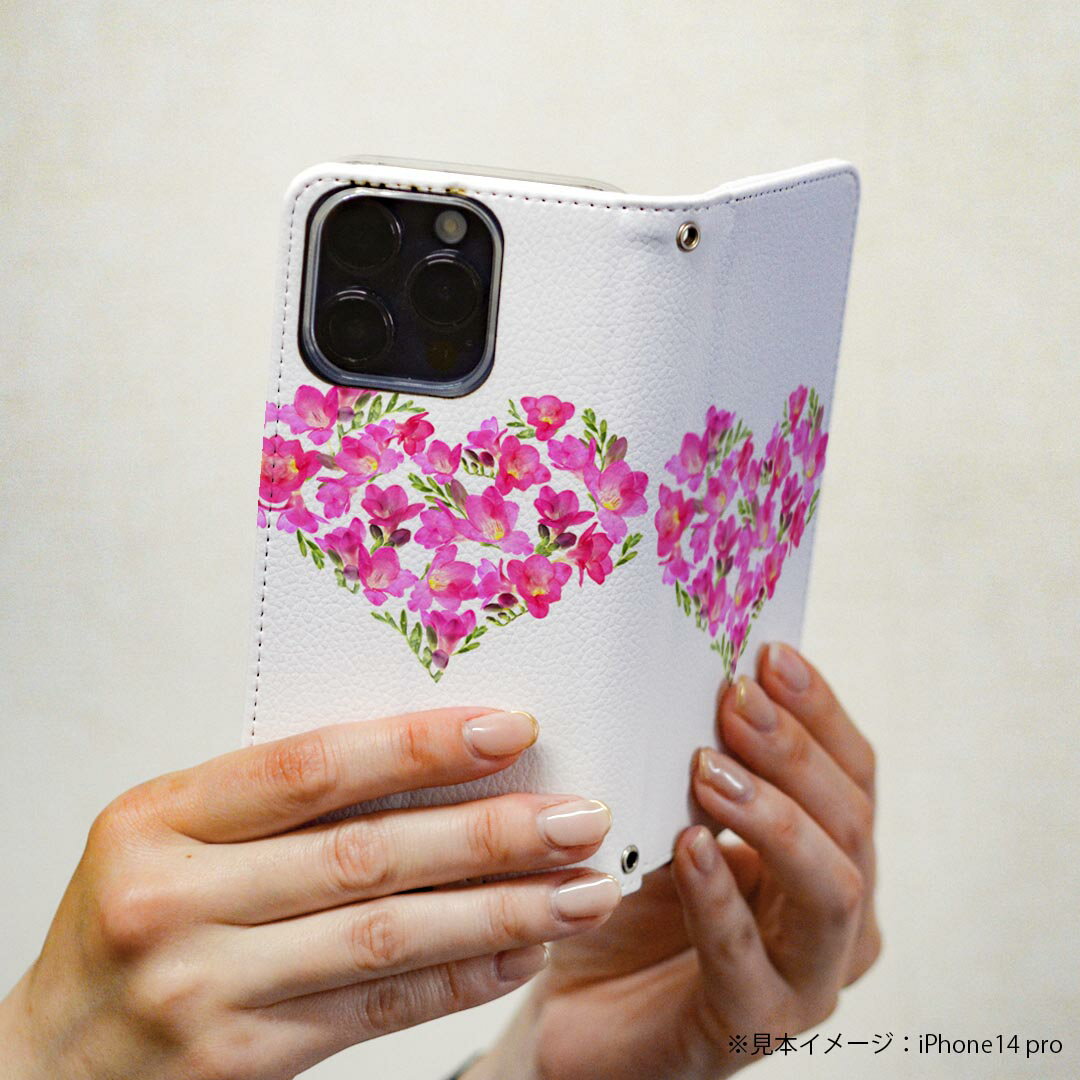 iPhone8 iphone 6/7/8 共通対応 アイフォーン 専用 ケース カバー 手帳型 マグネット式 ピタッと閉まる レザーケース sc02k カード収納 ポケット igcase 010653 ハート　　ピンク 3