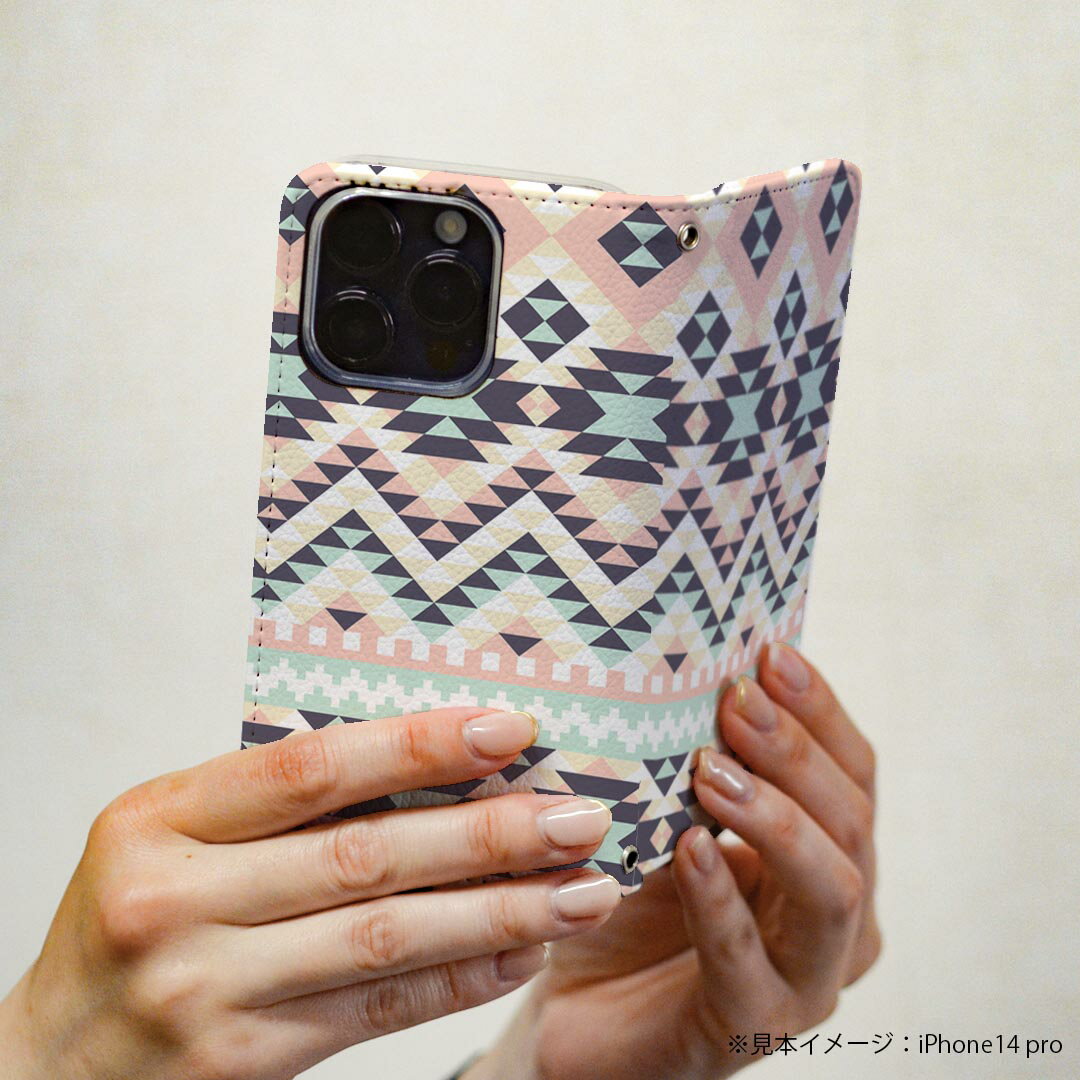 Xperia X Performance SOV33 エクスペリア X 専用 ケース カバー 手帳型 マグネット式 ピタッと閉まる レザーケース カード収納 ポケット igcase 010676 ネイティブ柄　カラフル