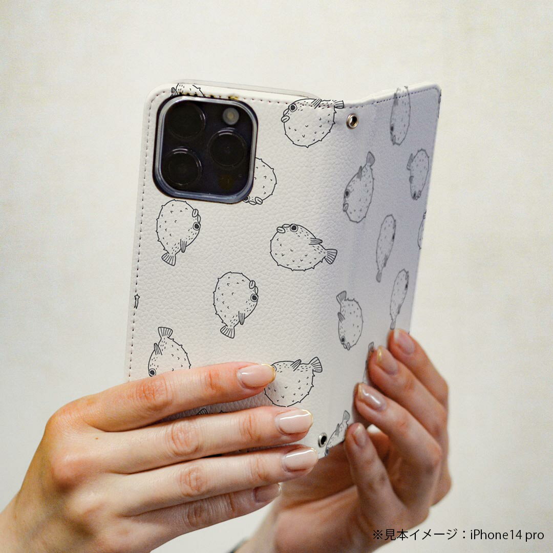 iPhone16pro 6.3インチ 専用 各キャリア iPhone 16 pro 共通対応 ケース カバー 手帳型 マグネット式 ピタッと閉まる レザーケース iphone16pro カード収納 ポケット igcase 010681 魚　海　生き物