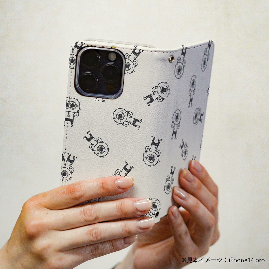 S25 Ultra 用 スマホカバー SC-52F / SCG32 共通対応 ケース カバー 手帳型 マグネット式 ピタッと閉まる レザーケース カード収納 ポケット 010701 目玉おやじ　キャラクター