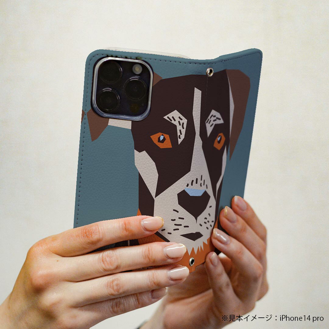 iPhone16plus 6.7インチ 専用 各キャリア iPhone 16 plus 共通対応 ケース カバー 手帳型 マグネット式 ピタッと閉まる レザーケース iphone 16plus カード収納 ポケット igcase 010997 犬　動物　緑