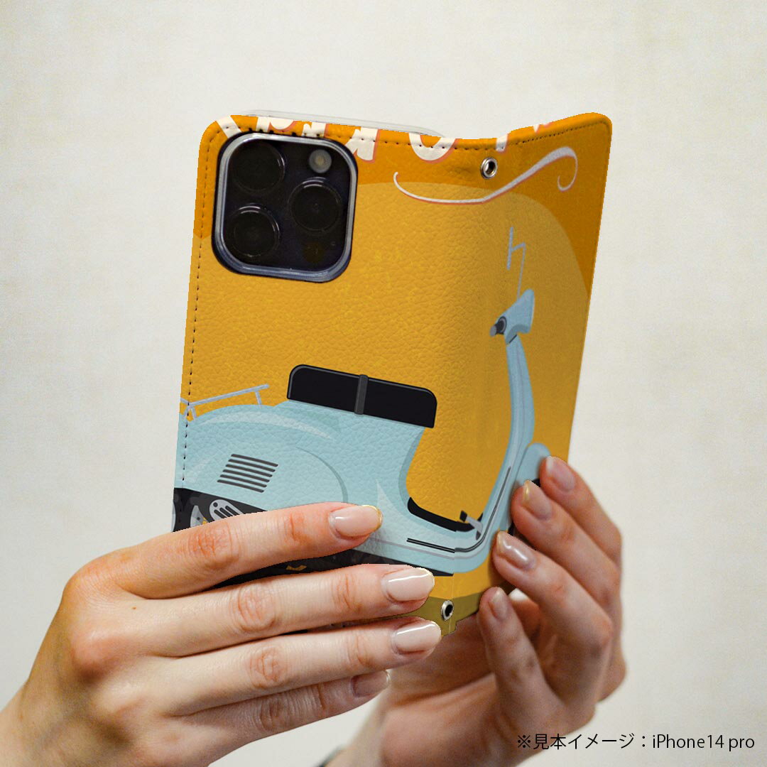OPPO A54 5G OPG02 専用 ケース カバー 手帳型 oppoa54 マグネット式 ピタッと閉まる レザーケース カード収納 ポケット igcase 011048 バイク　乗り物　レトロ