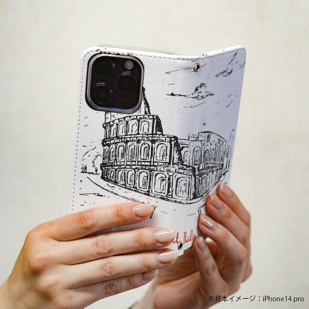 Galaxy S23 SC-51D SCG19 専用 ケース カバー 手帳型 マグネット式 ピタッと閉まる レザーケース sc51d カード収納 ポケット igcase 011120 イタリア　風景　景色