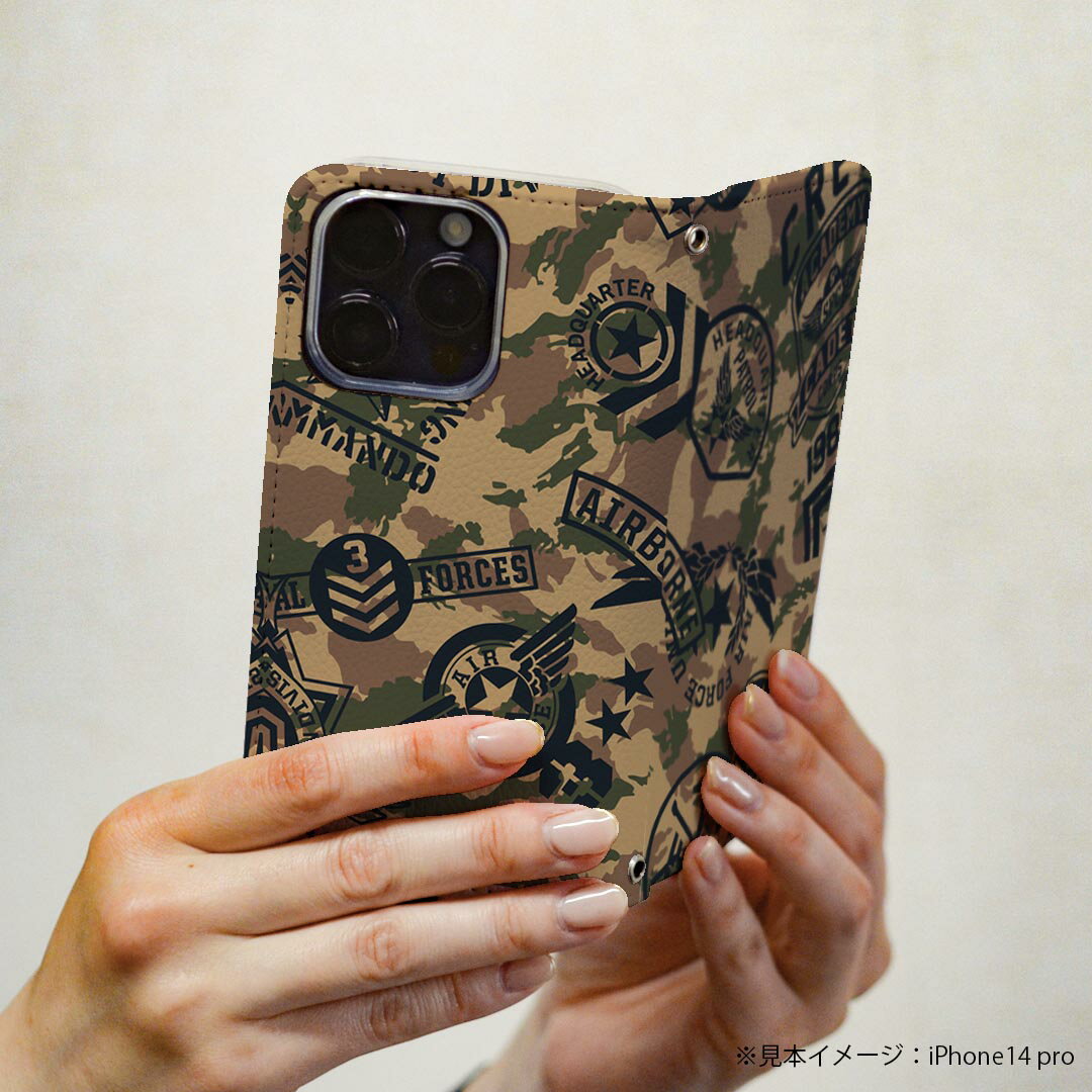 Google Pixel 8a 用 手帳型 ケース カバー ピクセル8a pixel8a 対応 ケース カバー 手帳型 マグネット式 ピタッと閉まる レザーケース カード収納 ポケット igcase 011519 迷彩　階級　外国