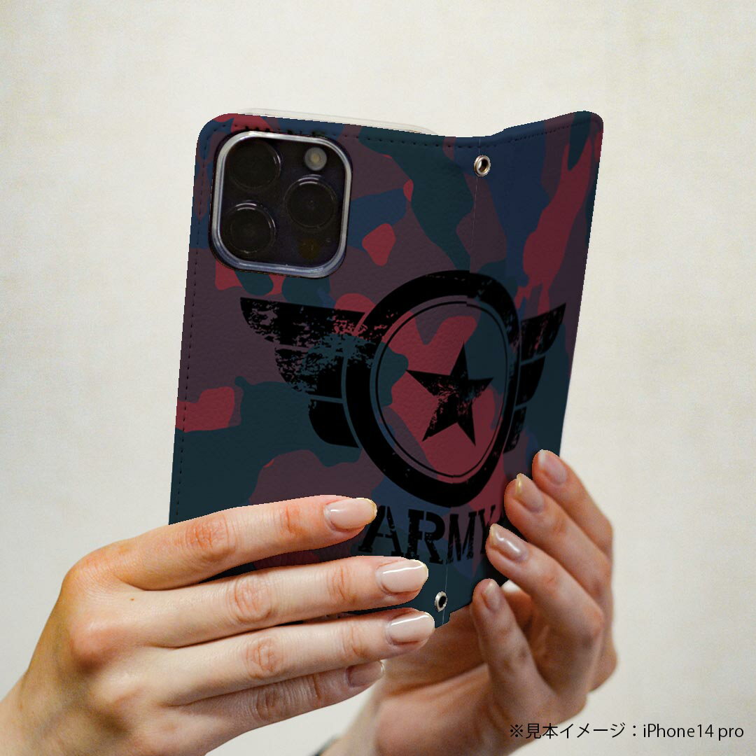 LG V60 ThinQ 5G L-51A 専用 ケース カバー 手帳型 l51a マグネット式 ピタッと閉まる レザーケース カード収納 ポケット igcase 011595 アーミー　迷彩　カモフラ