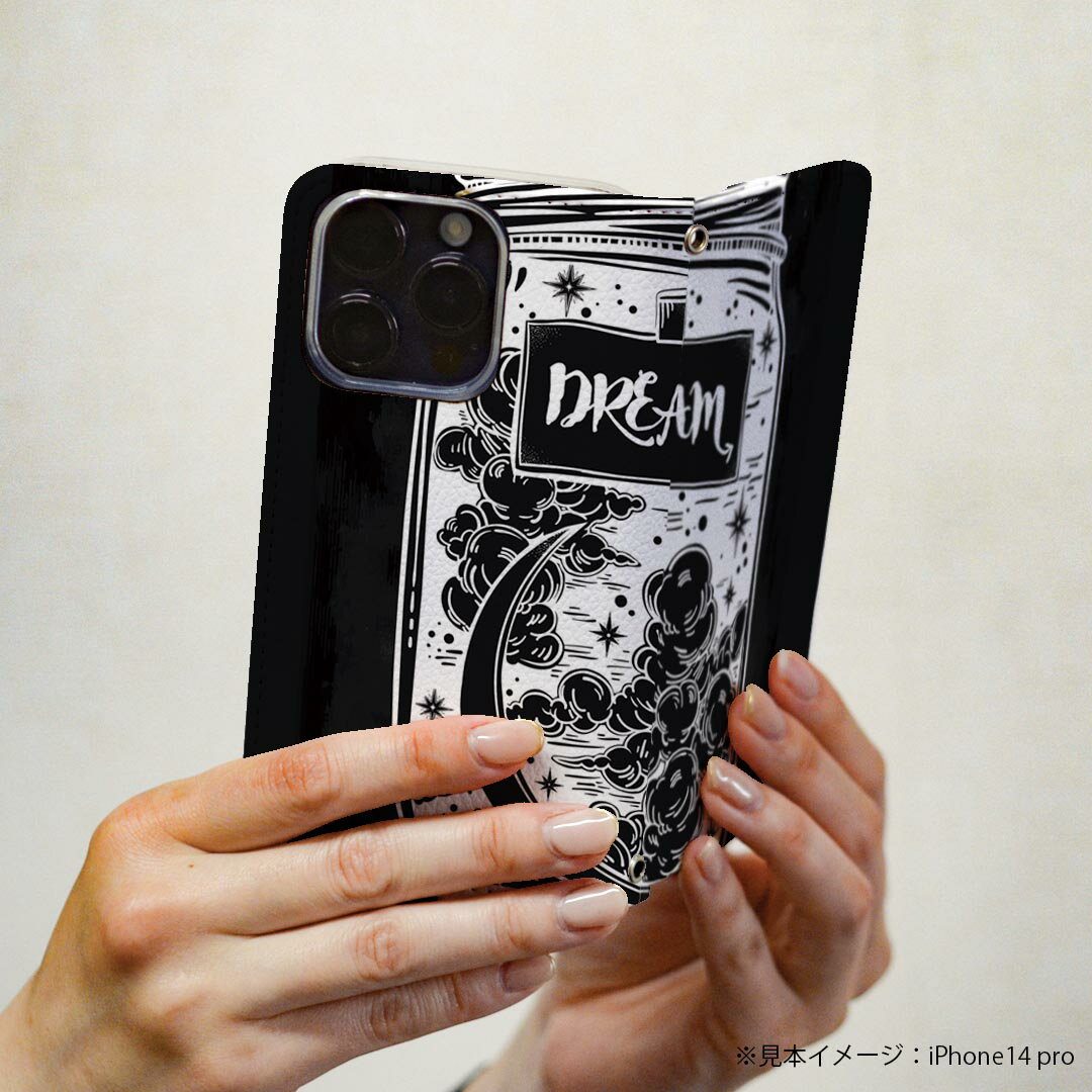 Xperia 10 VII 用 スマホカバー SO-52F / SOG16 / XQ-FE44 共通対応 ケース カバー 手帳型 マグネット式 ピタッと閉まる レザーケース カード収納 ポケット 011841 月　英語　瓶