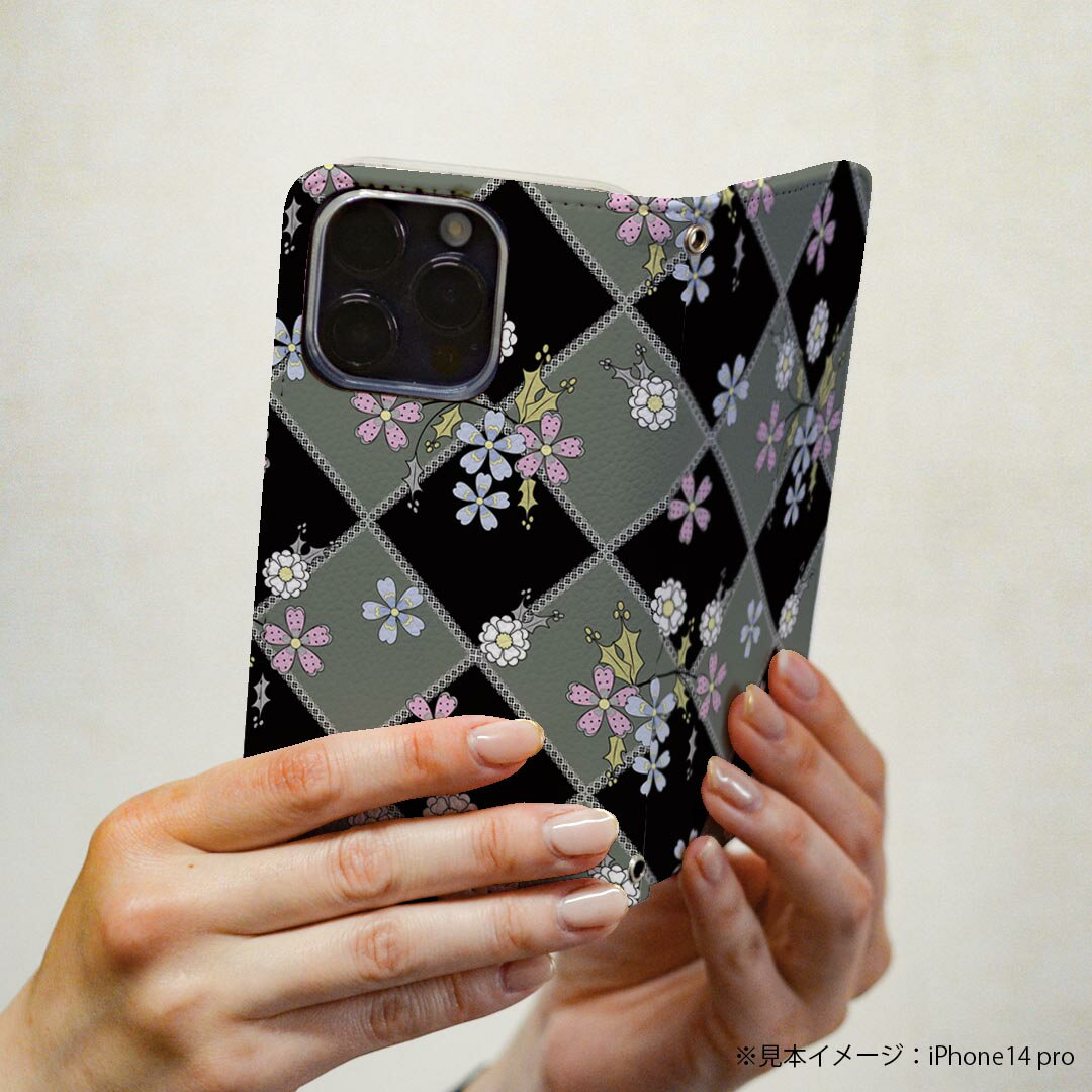 Xperia 1 VI 用 ケース カバー 手帳型 SO-51E / SOG13 / A401SO 共通対応 マグネット式 so51e ピタッと閉まる レザーケース カード収納 ポケット igcase 011890 花柄　模様　かわいい