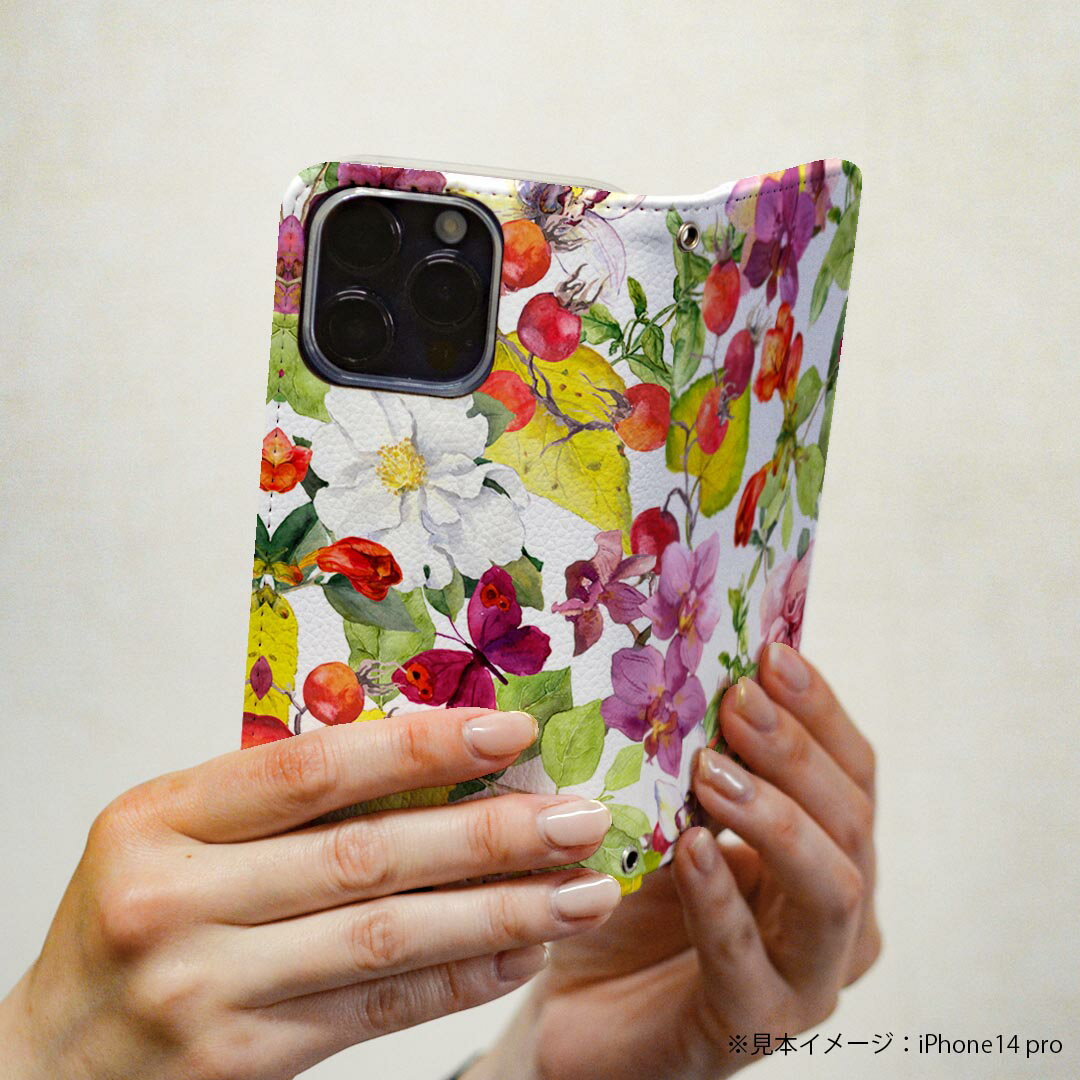 AQUOS Ever SH-02J アクオス エバー sh02j 専用 ケース カバー 手帳型 マグネット式 ピタッと閉まる レザーケース カード収納 ポケット igcase 011895 花　花柄　おしゃれ