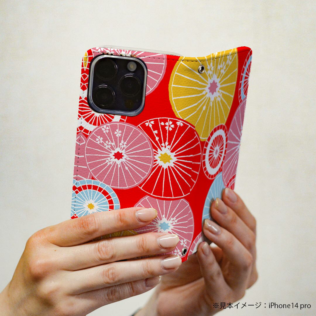 Pixel4 Google グーグル ピクセル4 pixel4 専用 ケース カバー 手帳型 マグネット式 ピタッと閉まる レザーケース カード収納 ポケット igcase 011909 和柄　赤　和