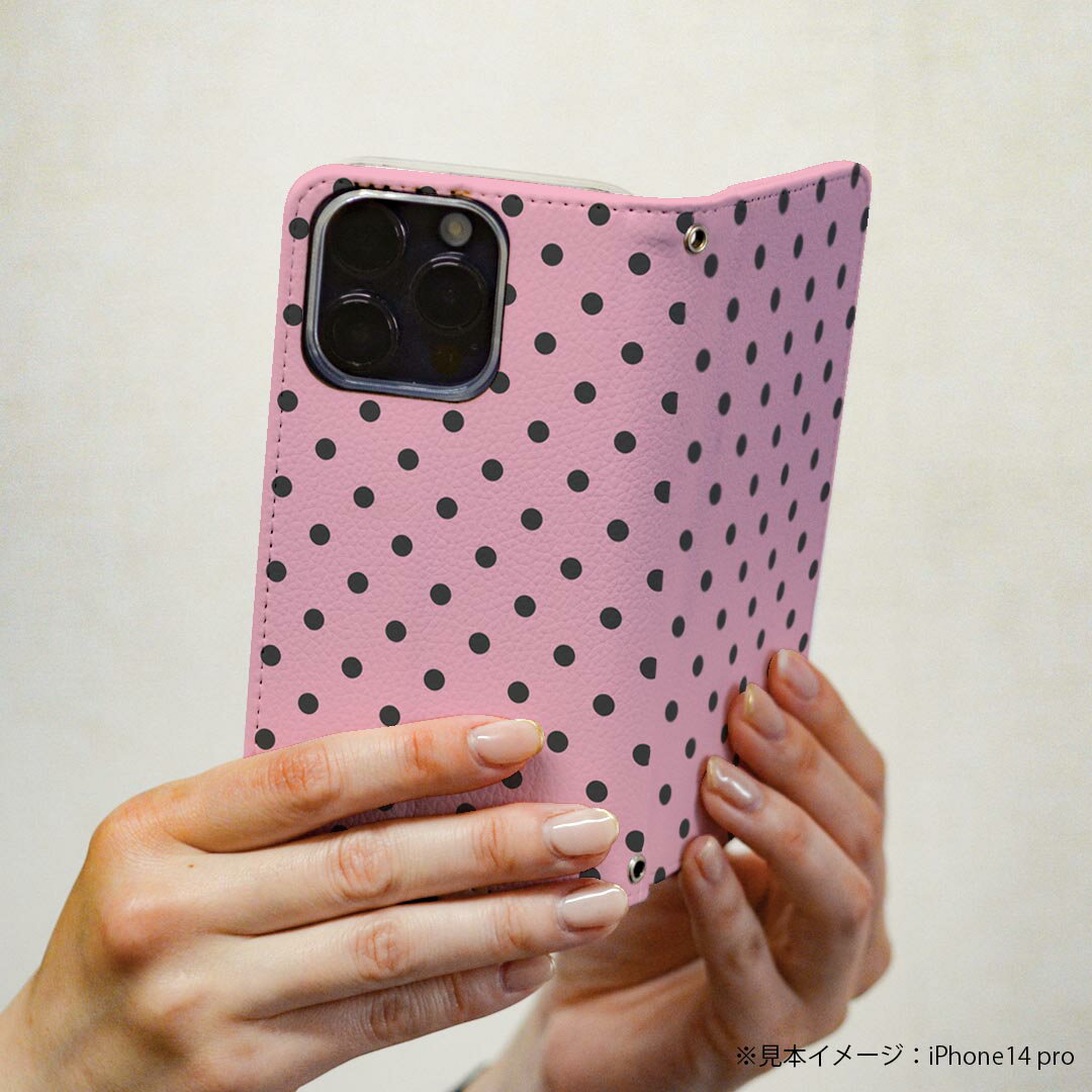 Galaxy A22 5G SC-56B 用 スマホカバー sc56b ケース カバー 手帳型 マグネット式 ピタッと閉まる レザーケース カード収納 ポケット 012326 ドット　水玉　かわいい